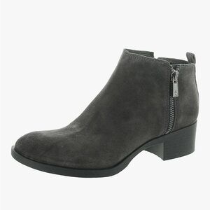 Kenneth Cole Dara Dark Gray Ankle Boot Booties Block Heel Women's Size 8.5